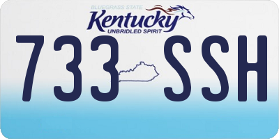 KY license plate 733SSH