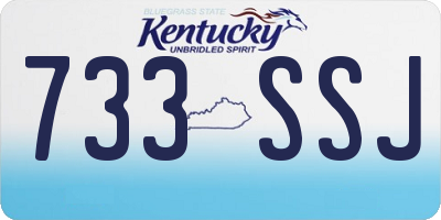 KY license plate 733SSJ