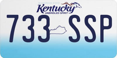 KY license plate 733SSP