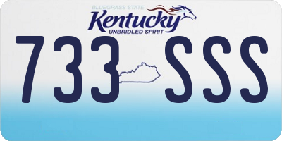 KY license plate 733SSS