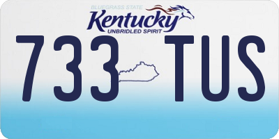 KY license plate 733TUS