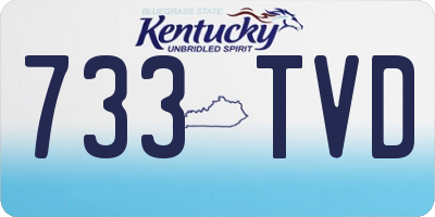 KY license plate 733TVD