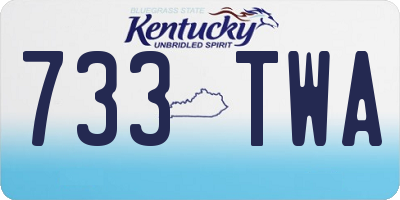 KY license plate 733TWA