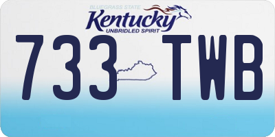 KY license plate 733TWB