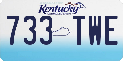 KY license plate 733TWE
