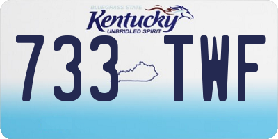 KY license plate 733TWF