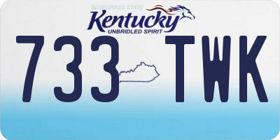 KY license plate 733TWK