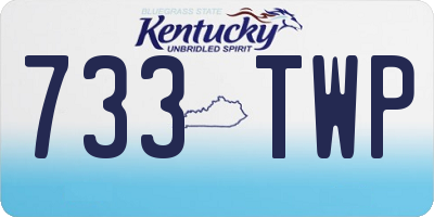 KY license plate 733TWP