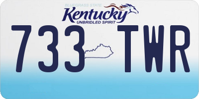 KY license plate 733TWR