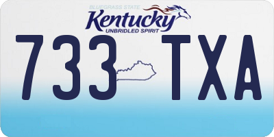 KY license plate 733TXA