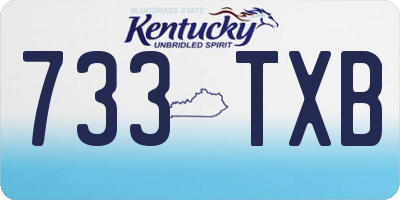 KY license plate 733TXB
