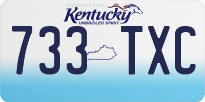 KY license plate 733TXC