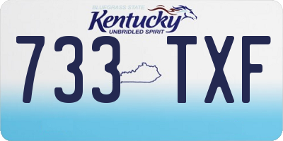 KY license plate 733TXF