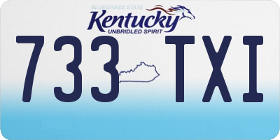 KY license plate 733TXI