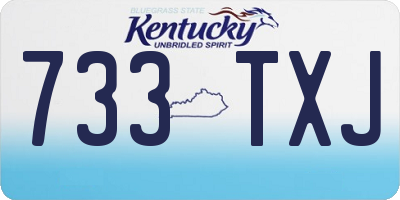 KY license plate 733TXJ