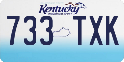 KY license plate 733TXK