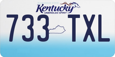KY license plate 733TXL
