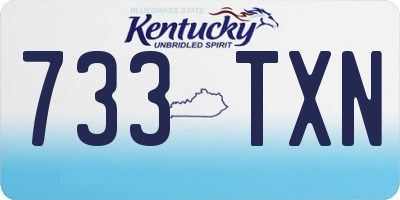 KY license plate 733TXN