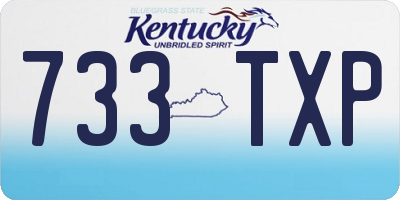KY license plate 733TXP