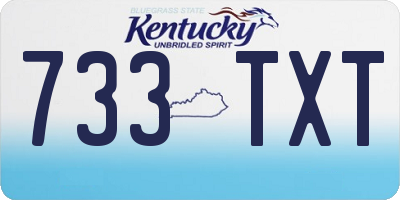 KY license plate 733TXT