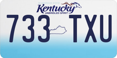 KY license plate 733TXU