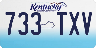 KY license plate 733TXV