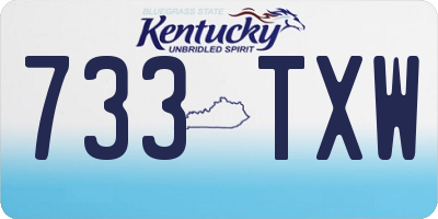 KY license plate 733TXW
