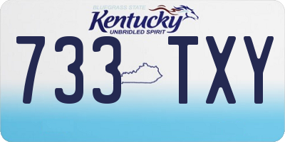 KY license plate 733TXY