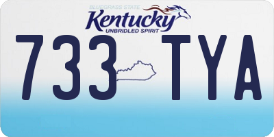 KY license plate 733TYA