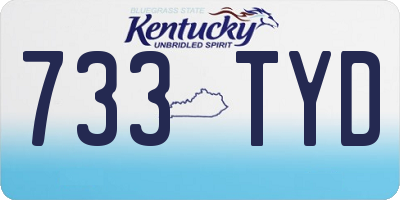 KY license plate 733TYD