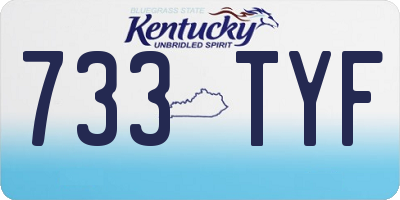 KY license plate 733TYF
