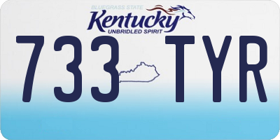 KY license plate 733TYR