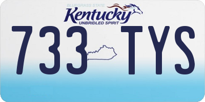 KY license plate 733TYS