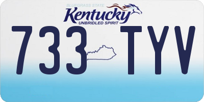 KY license plate 733TYV