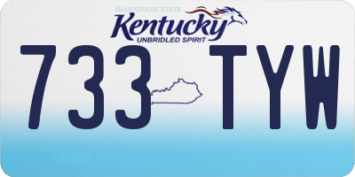 KY license plate 733TYW