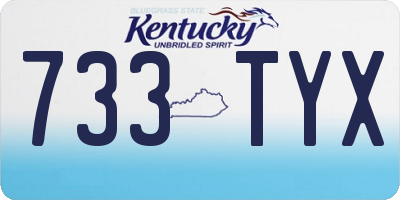 KY license plate 733TYX