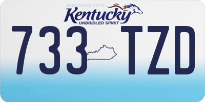 KY license plate 733TZD