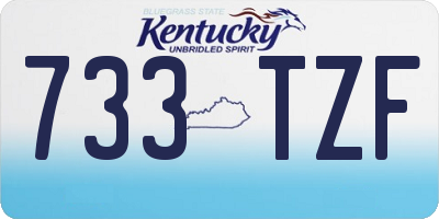 KY license plate 733TZF