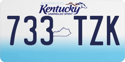 KY license plate 733TZK