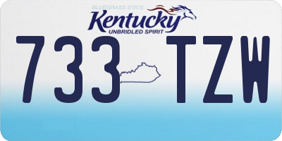 KY license plate 733TZW