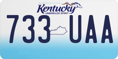KY license plate 733UAA