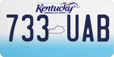 KY license plate 733UAB