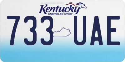 KY license plate 733UAE