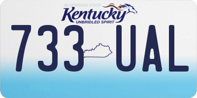 KY license plate 733UAL