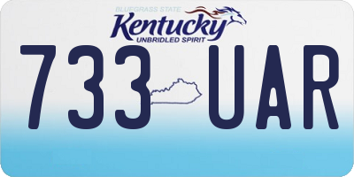 KY license plate 733UAR
