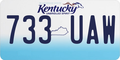 KY license plate 733UAW