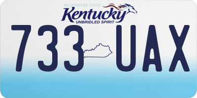 KY license plate 733UAX