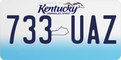 KY license plate 733UAZ