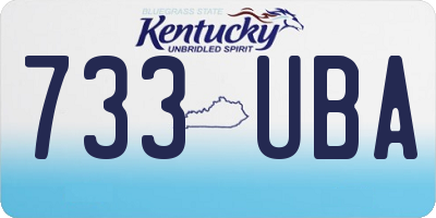 KY license plate 733UBA
