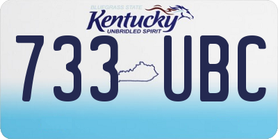 KY license plate 733UBC